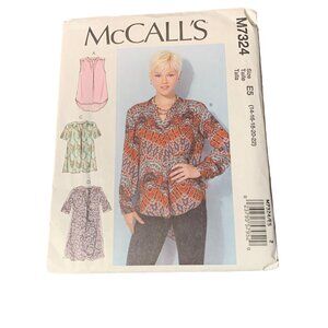McCalls M7324 Misses Tops Tunic Sewing Pattern Size 14-22 uncut